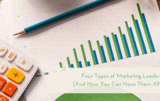 graphs and a calculator symbolize types of marketing leaders