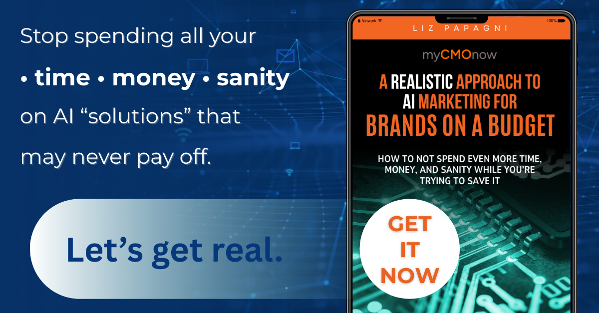 phone featuring ebook about realistic uses for AI in business