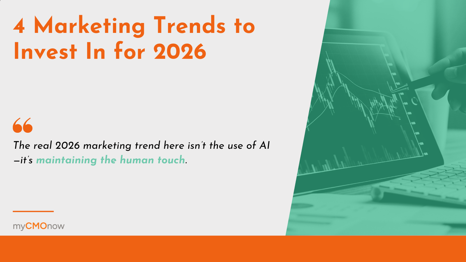 line graph on tablet indicates trends